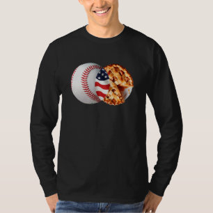Baseball Apple Pie American Flag July 4th USA Men  T-Shirt