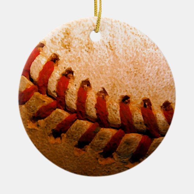 Baseball Art Ceramic Ornament (Front)