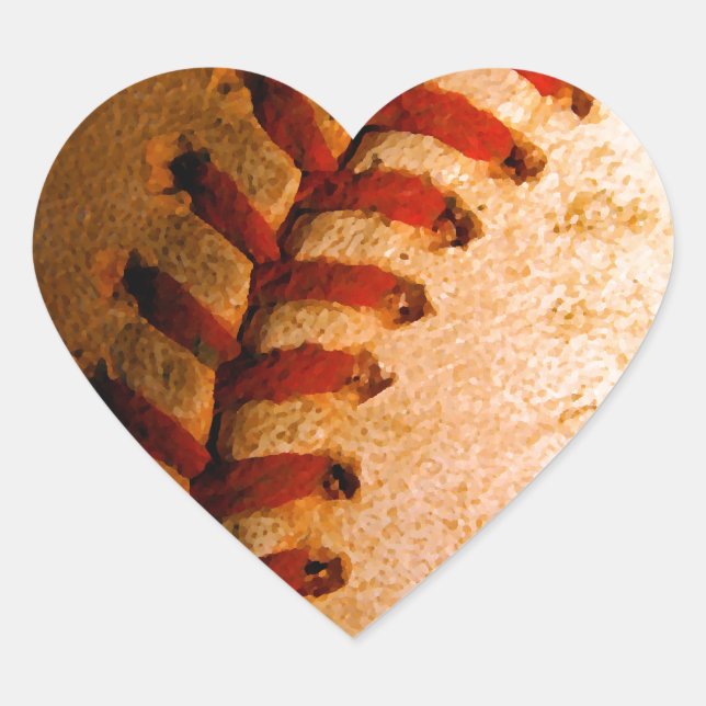 Baseball Art Heart Sticker (Front)