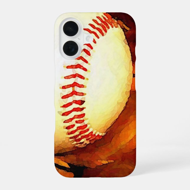 Baseball Art iPhone 16 Case (Back)