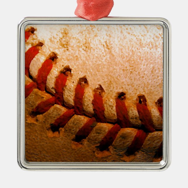 Baseball Art Metal Ornament (Front)