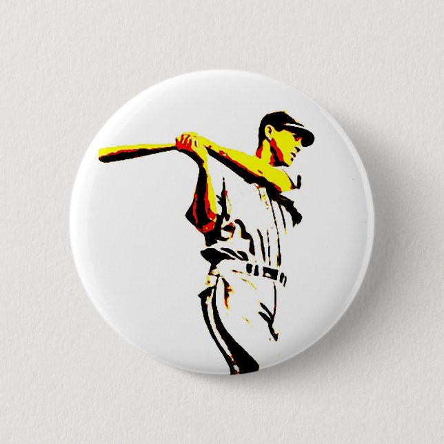 Baseball Artwork - Baseball Player 6 Cm Round Badge (Front)