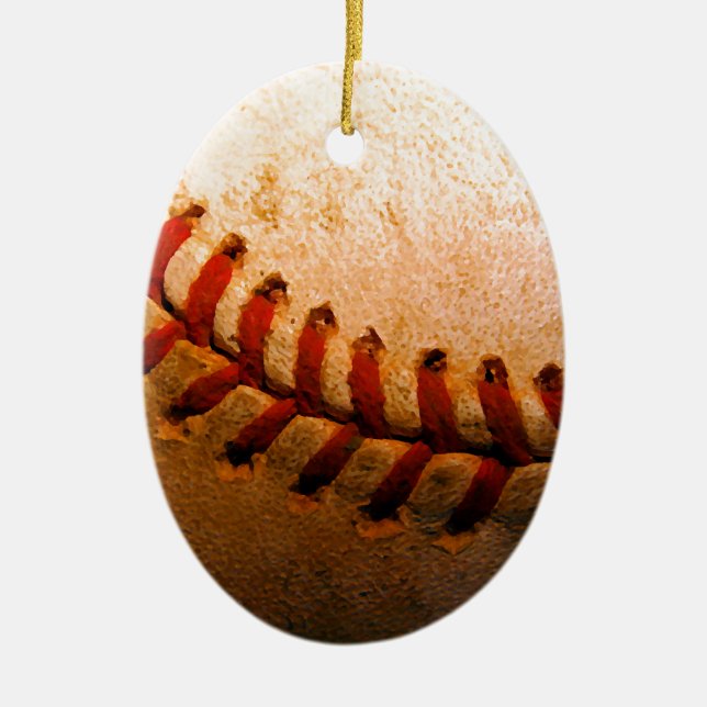 Baseball Artwork Ornament (Front)