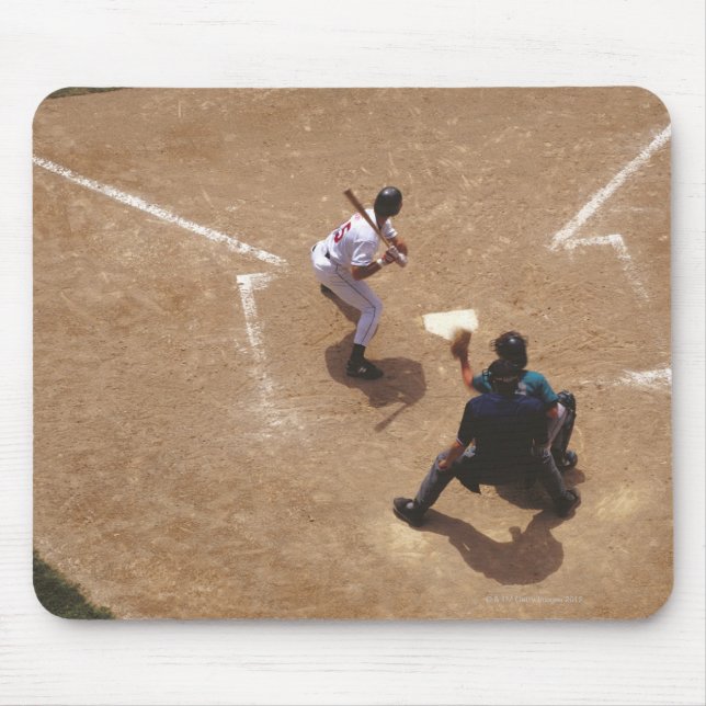 Baseball at Home Plate Mouse Pad (Front)