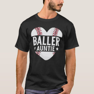 Baseball Aunt Gift Baller Auntie Mother's Day Mom T-Shirt