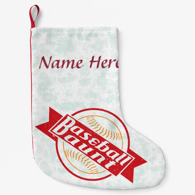 Baseball Aunt Personalised Christmas Stocking (Front)