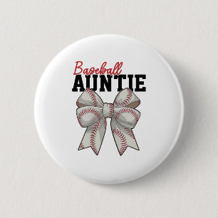 Baseball Auntie Vintage Sport Lover Auntie Mothers 6 Cm Round Badge