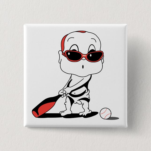 baseball baby 15 cm square badge (Front)