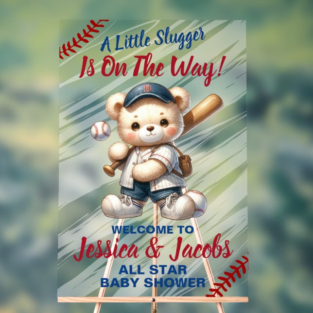 Baseball Baby Shower Acrylic Sign (Neutral)