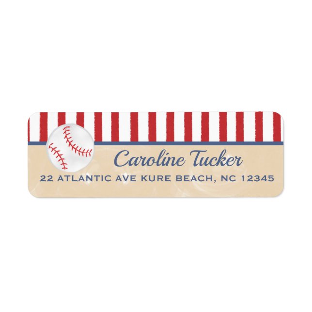 Baseball Baby Shower Address Label Return Address Label (Front)