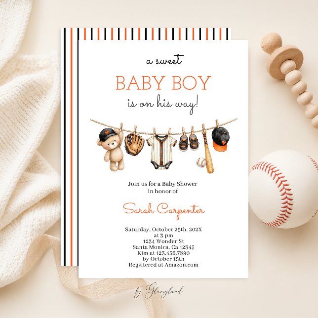 Baseball Baby Shower Boy Invitation (Creator Uploaded)