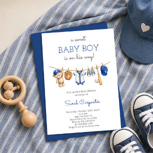 Baseball Baby Shower Boy Invitation