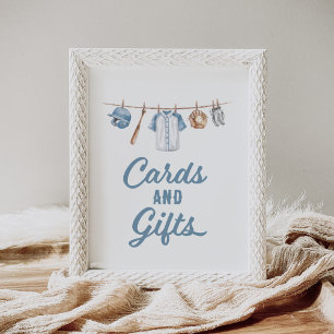 Baseball Baby Shower Cards and Gifts Sign