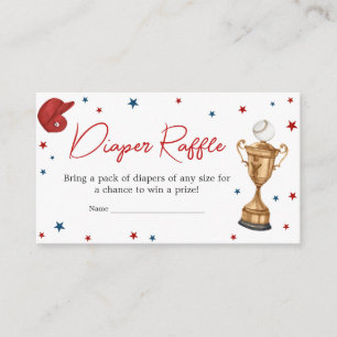 Baseball Baby Shower Diaper Raffle Enclosure Card