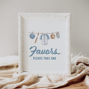 Baseball Baby Shower Favors Sign