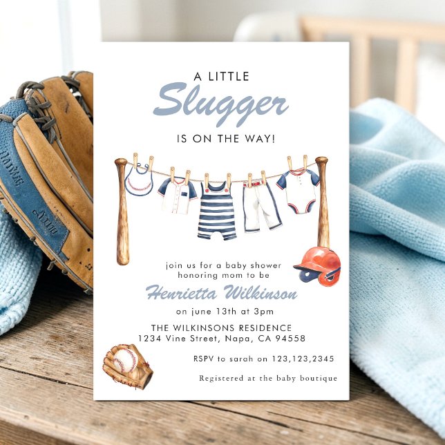 Baseball Baby Shower Invitation - A Little Slugger (Creator Uploaded)