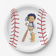 Baseball Baby Shower Paper Plate