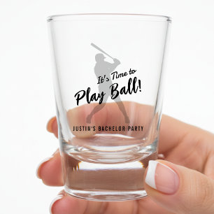 Baseball Bachelor Party It's Time to Play Ball Shot Glass