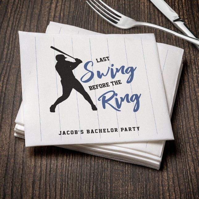 Baseball Bachelor Party Last Swing Before the Ring Napkin (Creator Uploaded)