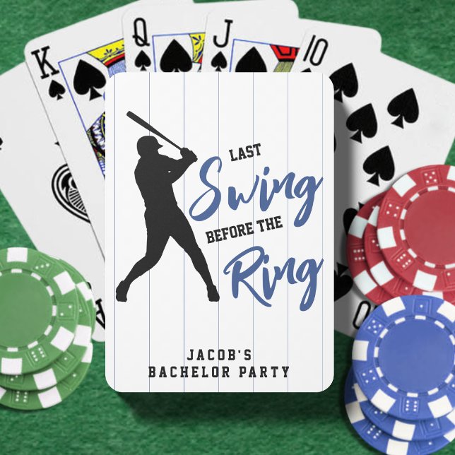 Baseball Bachelor Party Last Swing Before the Ring Playing Cards (Creator Uploaded)