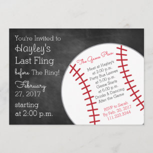 Baseball Bachelorette Party Invite- Last Swing Invitation