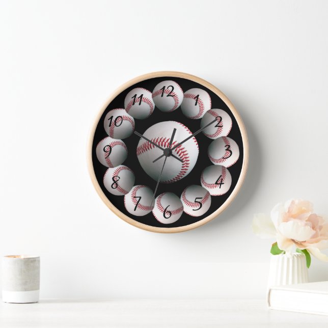 Baseball background round clock (Home)