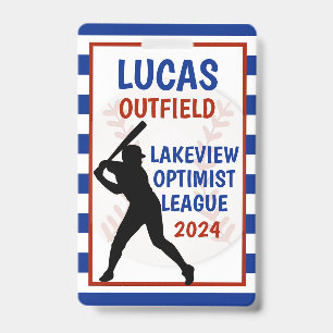Baseball Bag Tag ID Badge