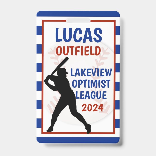 Baseball Bag Tag ID Badge (Front)