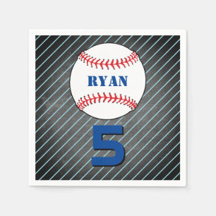 Baseball Ball Birthday Personalised Kids Party Napkin