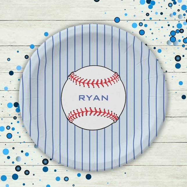 Baseball Ball Birthday Personalised Kids Party Paper Plate (Creator Uploaded)