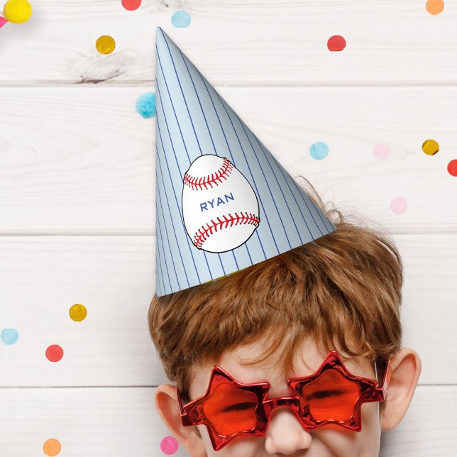 Baseball Ball Birthday Personalised Kids Party Party Hat (Creator Uploaded)