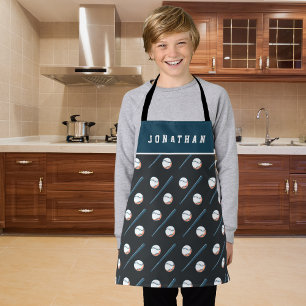 Baseball Ball Boy Custom Name Kid's Apron
