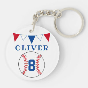 Baseball Ball Bunting Flags Kids Birthday Key Ring