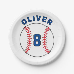 Baseball Ball Bunting Flags Kids Birthday Paper Plate