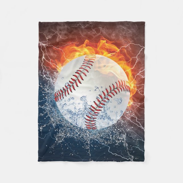Baseball ball fleece blanket (Front)