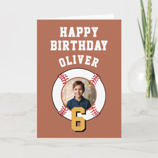 Baseball Ball Kids Happy Birthday Photo Card