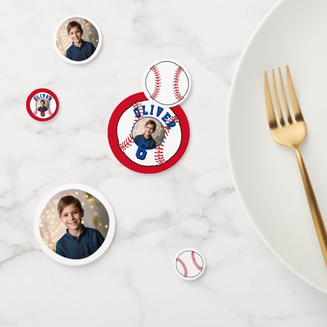 Baseball Ball Kids Photo Birthday Party Confetti (Group)