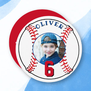 Baseball Ball Kids Sports Birthday Photo Card