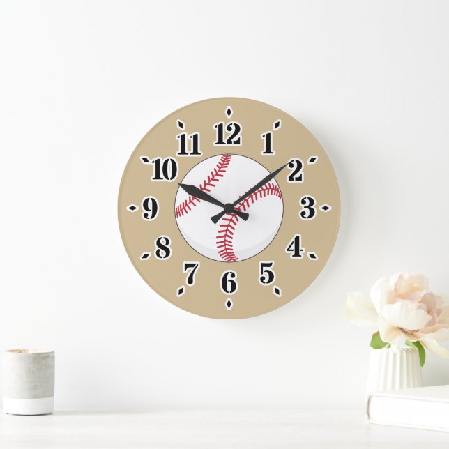 Baseball Ball Large Clock (Home)