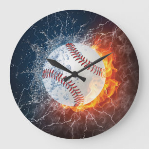 Baseball ball large clock
