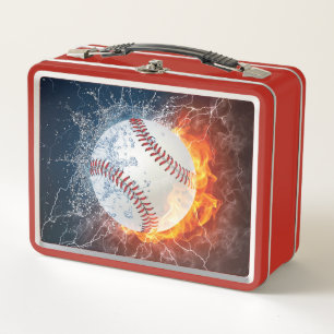 Baseball ball metal lunch box