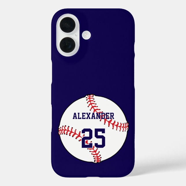 Baseball Ball Name & Number Case-Mate iPhone Case (Back)