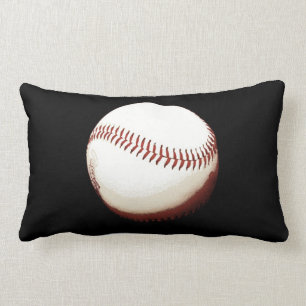baseball ball on black background toss pillow