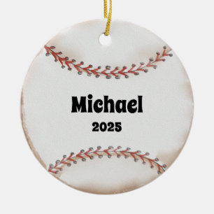 Baseball Ball Ornament, Ornament, Kids Sports Ceramic Ornament
