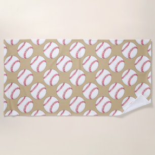 Baseball Ball Pattern Beach Towel
