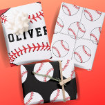 Baseball Ball Pattern Kids Name Birthday Wrapping Paper Sheet<br><div class="desc">Baseball Ball Pattern Kids Name Birthday Wrapping Paper Sheets. Personalize with your name or erase the text.</div>