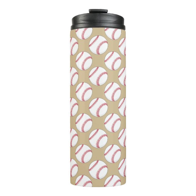 Baseball Ball Pattern Thermal Tumbler (Front)