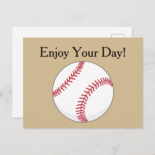Baseball Ball Personalise Holiday Postcard (Front/Back)