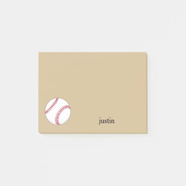 Baseball Ball Personalise Post-it Notes (Front)