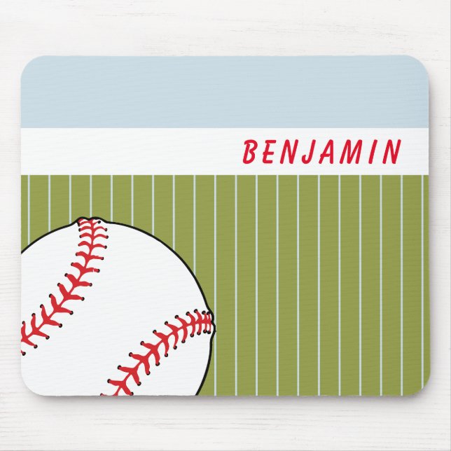 Baseball Ball Personalised Mouse Pad (Front)